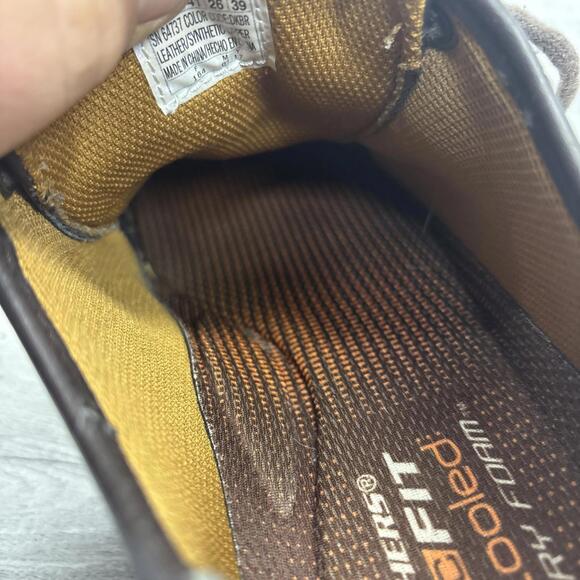 Men Sz 8 Skechers Porter Ressen Dark  Brown Leather Lace Up Sneaker 64737 - Picture 13 of 16